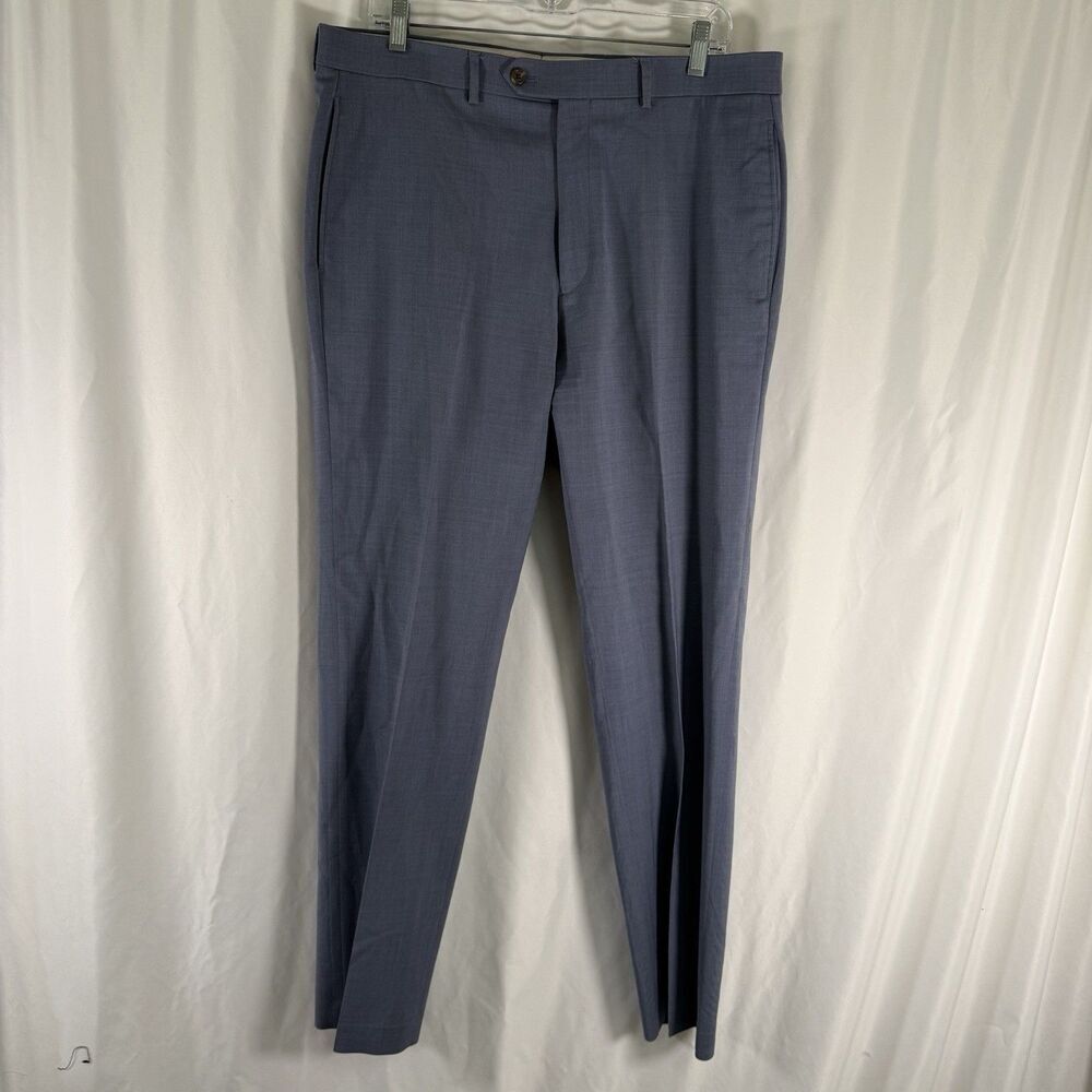 Lauren Ralph Lauren Dress Pants Men's 36x32 Blue Flat Front Wool Blend